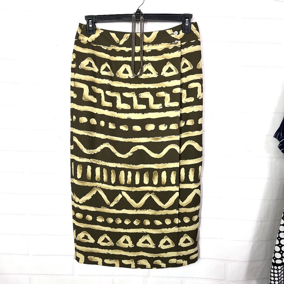 |•LIZ CLAIBORNE•| Safari Print Wrap Skirt Size 12 Petite - Picture 1 of 8
